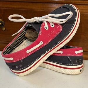 Crocs Hover Boat Shoes | Navy/Red/White | Women’s 9, Men’s 7